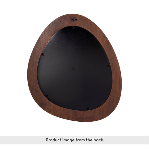 Wooden Wall Mirror with Brass Inlay